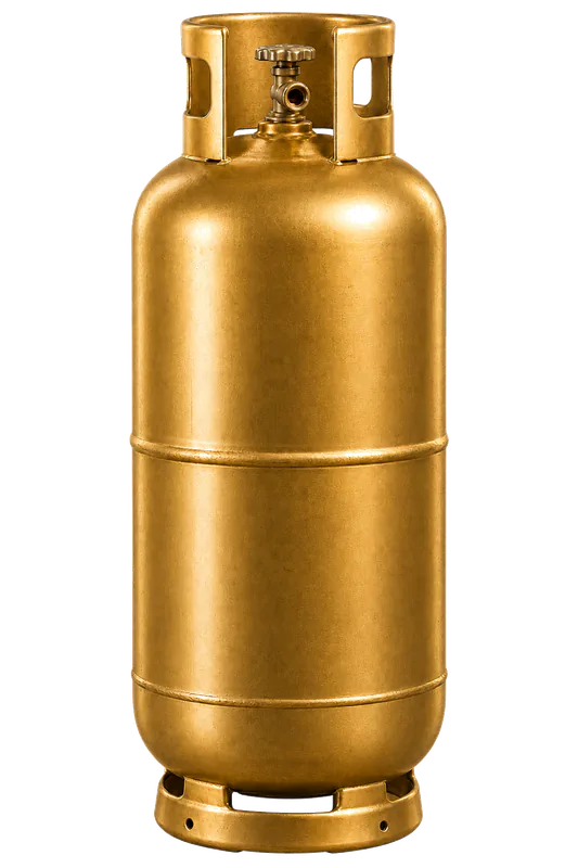 Botijão P20 dourado sem identificação de marca; imagem ilustrativa